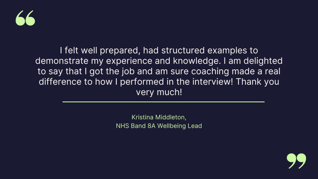 NHS Band 8A Wellbeing Lead Testimonial