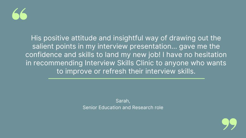 Senior Education and Research role Testimonial